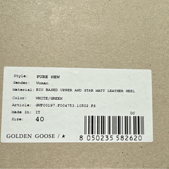 Golden Goose Women's Pure Star Sneaker White Green NWT - Picture 12 of 12